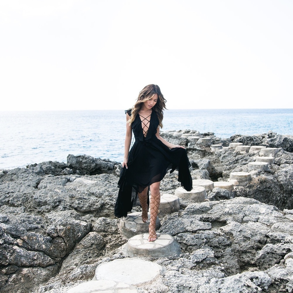 NWOT New! Lulus Romantic Black High-Low Dress